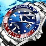 Classic Stainless Steel Dive Watch RedBlue Calendar Quartz Provain Shop