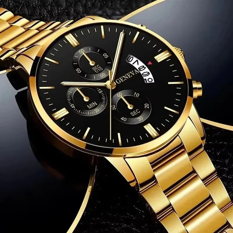 Luxury Stainless Steel Mens Calendar Quartz Business Watch Provain Shop