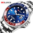 Classic Stainless Steel Dive Watch RedBlue Calendar Quartz Provain Shop