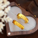 luxury real gold jewelry 24k certifid sparkling starry cat's eye earrings ins style 999 pure gold versatile earrings earrings Provain Shop