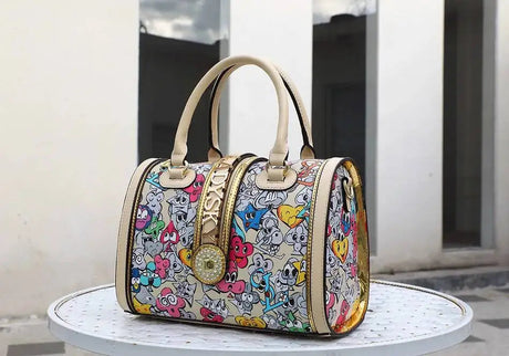 Classic Geometric Pillow Tote Spacious Microfiber Messenger Bag Provain Shop