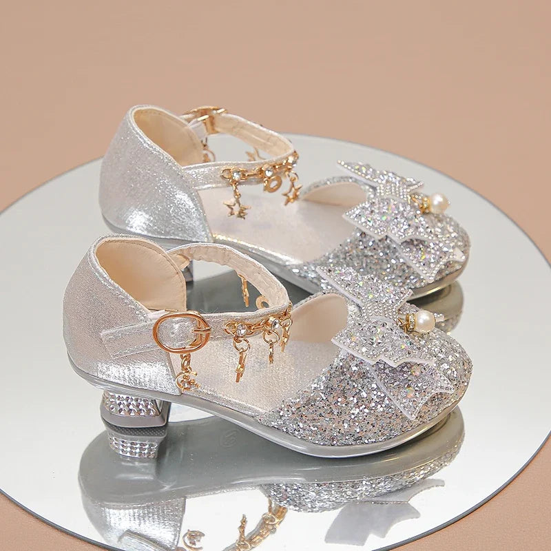 Sparkling Glitter Rhinestone BowKnot Kids Heels Provain Shop