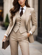 Elegant Beige 3Piece Luxury Womens SlimFit Business Suit Provain Shop