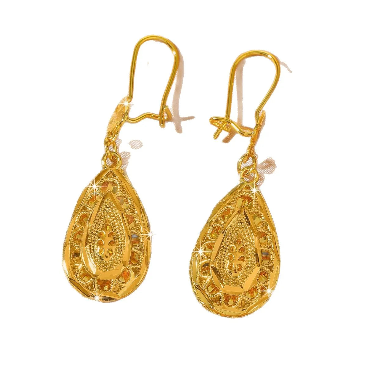 24K Gold AU999 Long Flower Tassel Earrings Versatile Chic Provain Shop