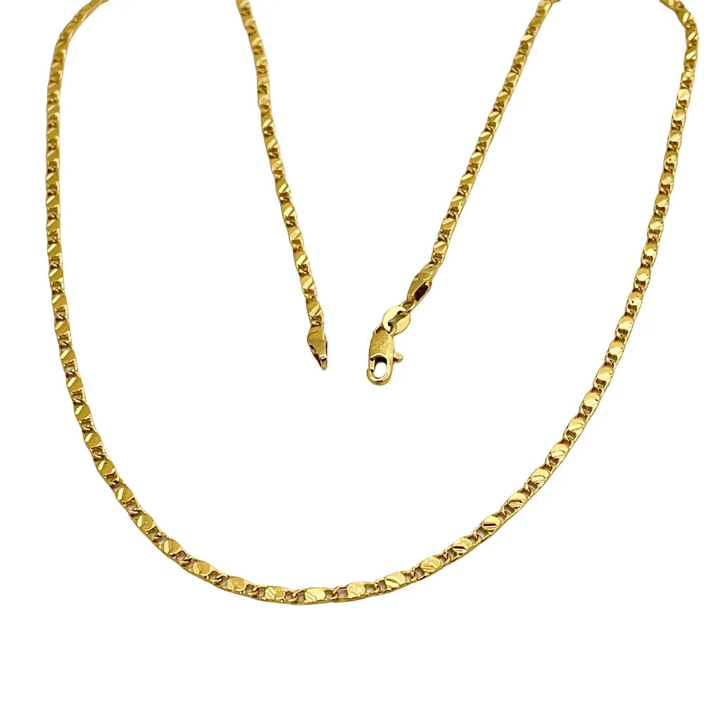 24K Pure Gold 2mm Flat Chain Luxury for Him  Her Provain Shop