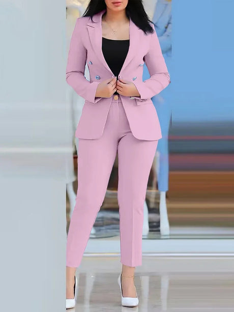Womens Double Breasted Suit  Trouser TwoPiece Set Provain Shop
