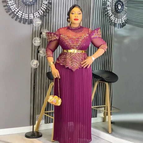 Elegant African Plus Size Dashiki Ankara Wedding Evening Gown Provain Shop