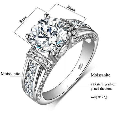 Sparkling 2ct D VVS1 Moissanite Diamond Engagement Ring Provain Shop