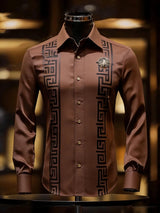 Mens Soft Hawaiian Print Long Sleeve Shirt Provain Shop