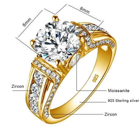 Sparkling 2ct D VVS1 Moissanite Diamond Engagement Ring Provain Shop