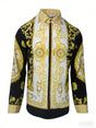 Baroque Print Long Sleeve Luxury Retro Casual Shirt Provain Shop