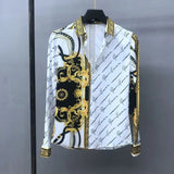 Retro Royal Court Print Long Sleeve Shirt for Men Provain Shop