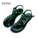Comfortable Womens Floral Summer Beach Jelly Thong Slides Provain Shop