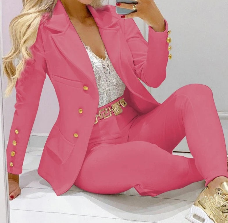 Chic Autumn TwoPiece Versatile Jacket  Trouser Set Provain Shop