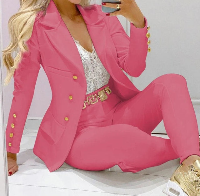 Chic Autumn TwoPiece Versatile Jacket  Trouser Set Provain Shop