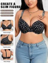 Chic Plus Size Heart PushUp Bra with Rhinestones Provain Shop
