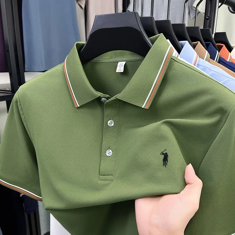 Luxury Pony Embroidery Mens Summer Business Casual Polo Provain Shop