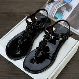 Comfortable Womens Floral Summer Beach Jelly Thong Slides Provain Shop
