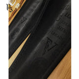 Luxury Black Print Stretch Slim Fit Korean Jeans 2025 Provain Shop