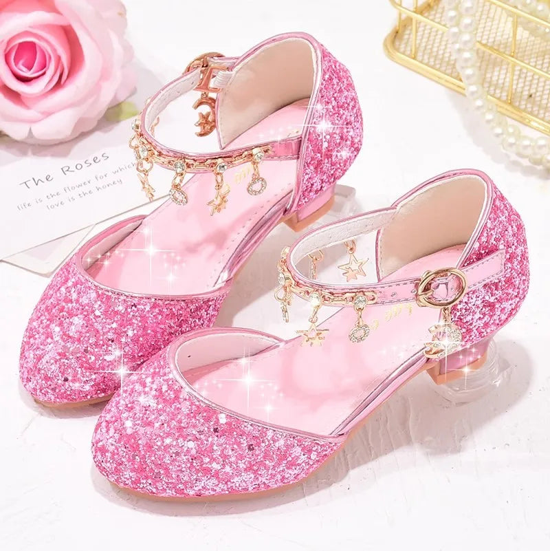 Sparkling Gold Girls Heels for Princess Flowergirl Dresses Provain Shop