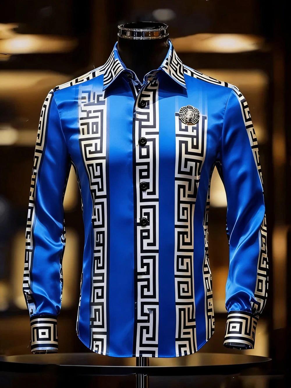 Mens Soft Hawaiian Print Long Sleeve Shirt Provain Shop