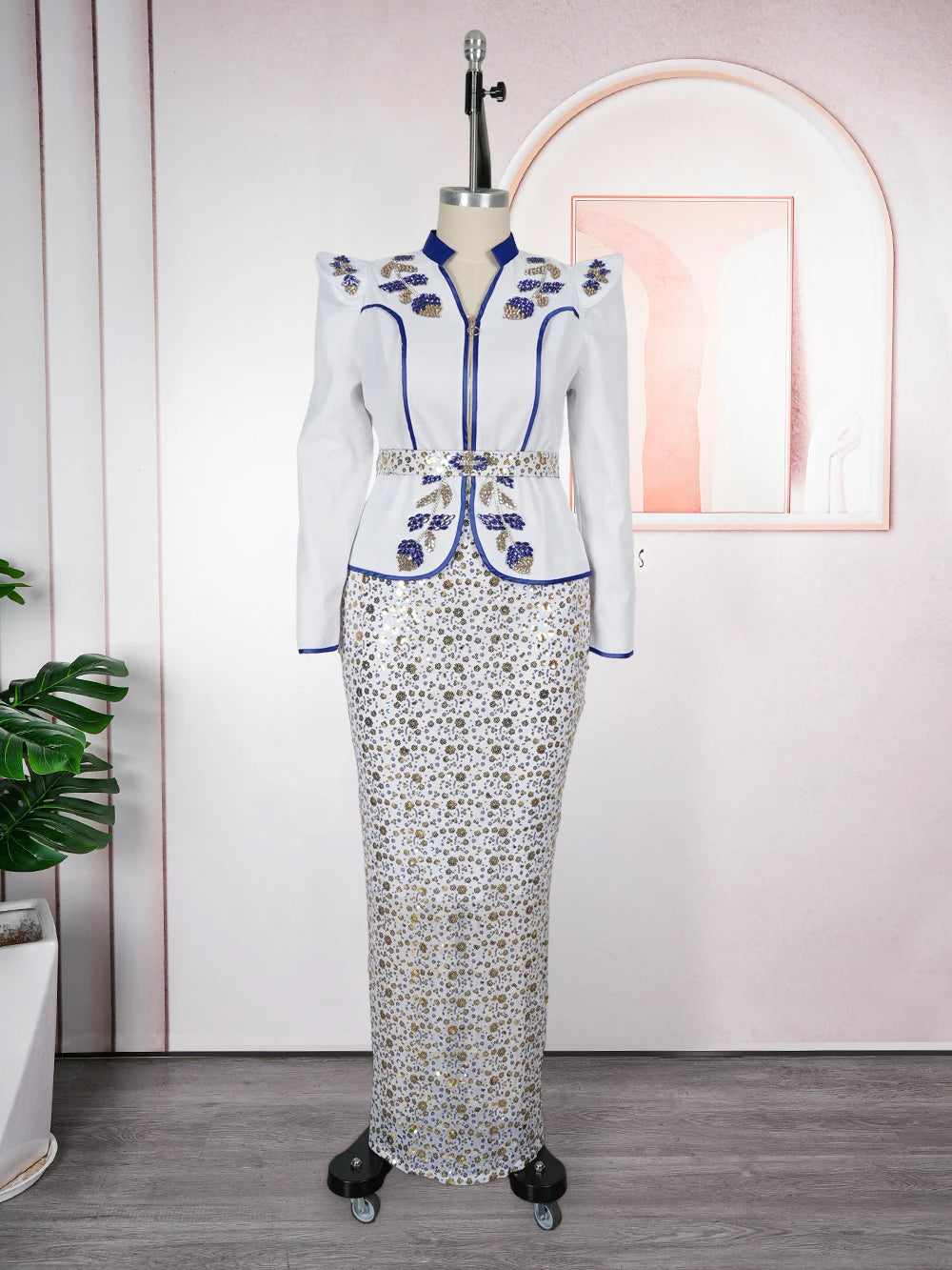 Elegant Plus Size Dashiki Ankara Sequin Party Sets Provain Shop