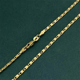 24K Pure Gold 2mm Flat Chain Luxury for Him  Her Provain Shop