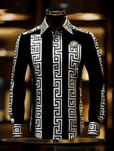 Mens Soft Hawaiian Print Long Sleeve Shirt Provain Shop