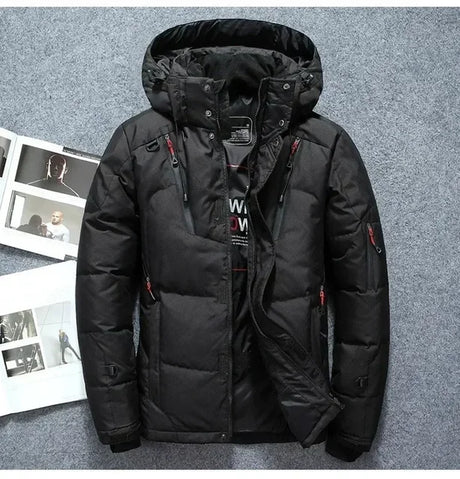 Mens Lightweight Snow Hooded Down Jacket Provain Shop