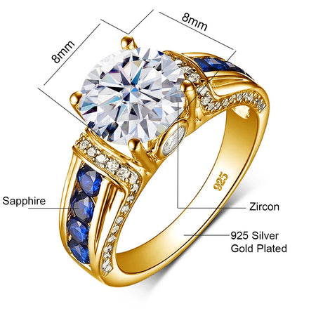 Sparkling 2ct D VVS1 Moissanite Diamond Engagement Ring Provain Shop