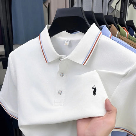 Luxury Pony Embroidery Mens Summer Business Casual Polo Provain Shop