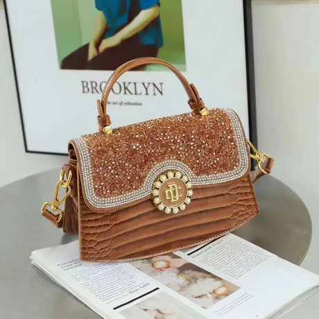 2025 Luxury Diamond Pearl Alligator Bridal Wedding Shoulder Bag Provain Shop