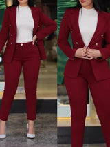 Womens Double Breasted Suit  Trouser TwoPiece Set Provain Shop