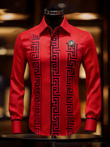 Mens Soft Hawaiian Print Long Sleeve Shirt Provain Shop