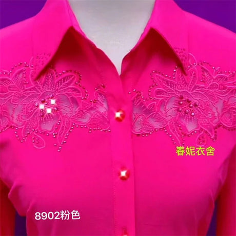 Luxury Hot Stamped Mom Blouse 2025 SpringAutumn Style Provain Shop