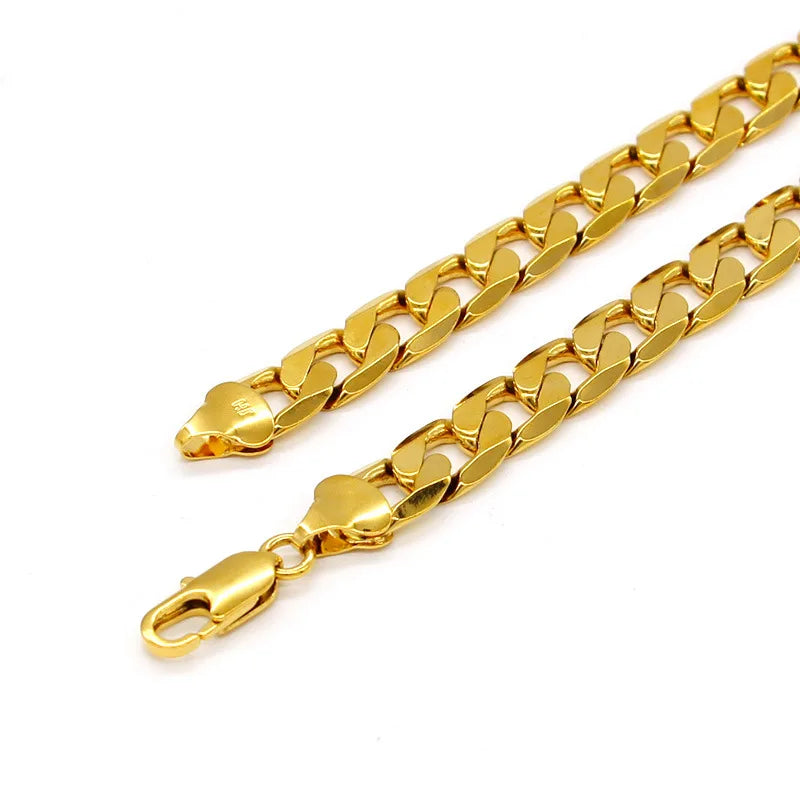 24K Pure Gold Cuban Chain Necklace for Him  Her Provain Shop