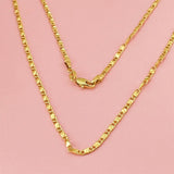 24K Pure Gold 2mm Flat Chain Luxury for Him  Her Provain Shop
