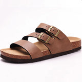 Litfun Womens Leather Cork Arch Support Beach Slides Provain Shop
