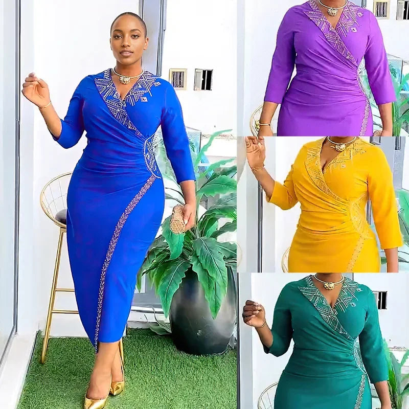 African Dashiki Summer Maxi Dress for Evening Parties Provain Shop