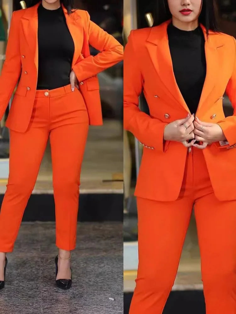 Womens Double Breasted Suit  Trouser TwoPiece Set Provain Shop