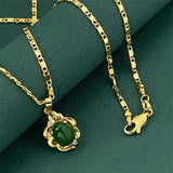 24K Pure Gold Jade Pendant Necklace for Women Provain Shop