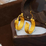 luxury real gold jewelry 24k certifid sparkling starry cat's eye earrings ins style 999 pure gold versatile earrings earrings Provain Shop