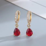 Elegant Emerald Ruby Zirconia Hoop Earrings for Her Provain Shop