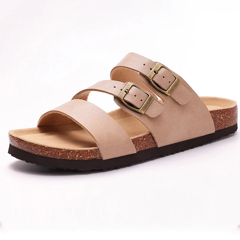 Litfun Womens Leather Cork Arch Support Beach Slides Provain Shop