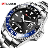 Classic Stainless Steel Dive Watch RedBlue Calendar Quartz Provain Shop