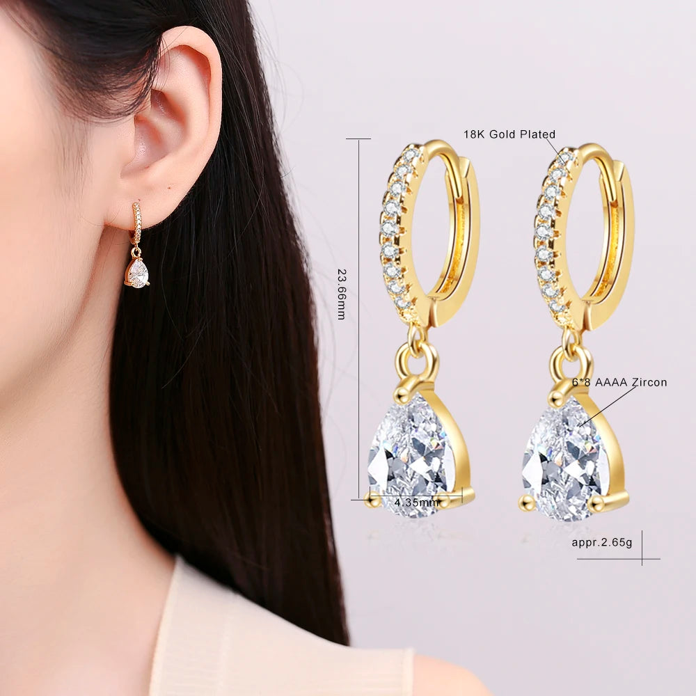 Elegant Emerald Ruby Zirconia Hoop Earrings for Her Provain Shop