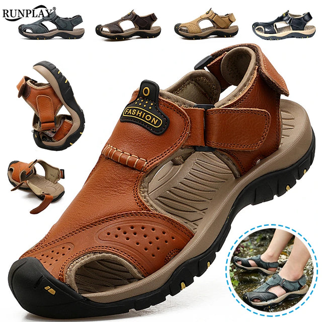 Mens Summer NonSlip Leather Hiking Sandals Sizes 3848 Provain Shop