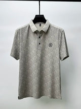 Mens Luxurious Embossed Silk Polo Cool Summer Fashion Provain Shop