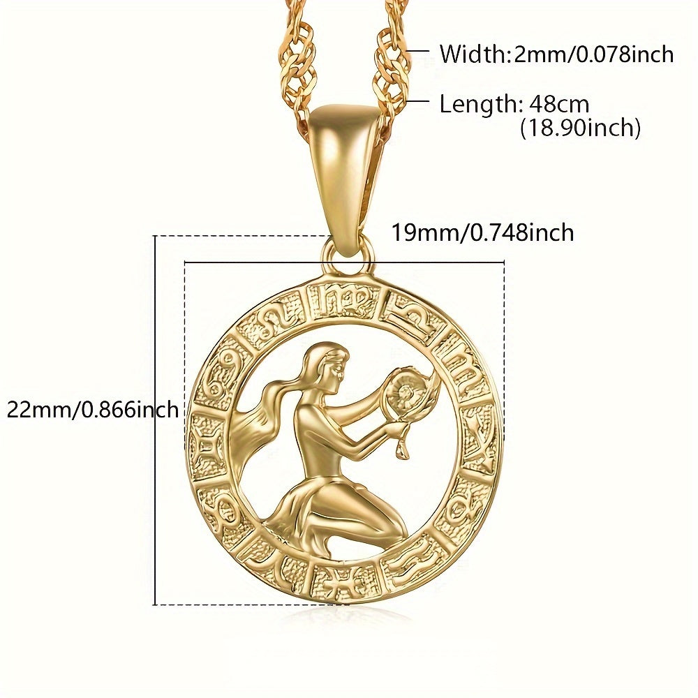 12 Horoscope Zodiac Sign Pendant Necklaces For Women Men Golden Color Aries Leo 12 Constellations Jewelry Gifts Provain Shop