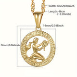 12 Horoscope Zodiac Sign Pendant Necklaces For Women Men Golden Color Aries Leo 12 Constellations Jewelry Gifts Provain Shop